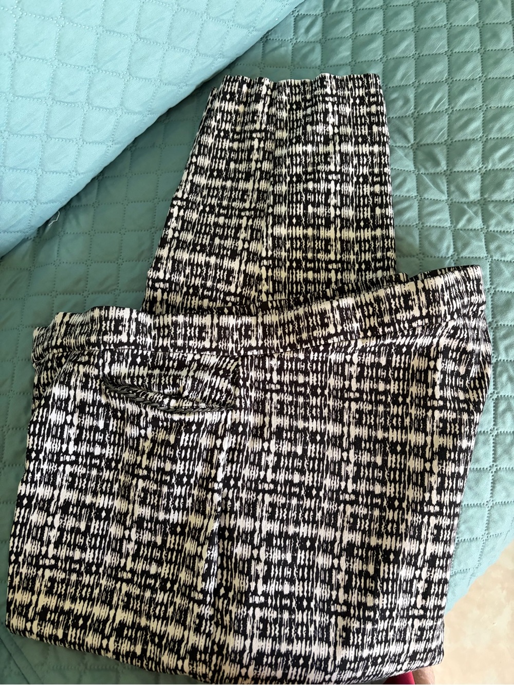 89th & Madison Black and White Abstract Print Pants